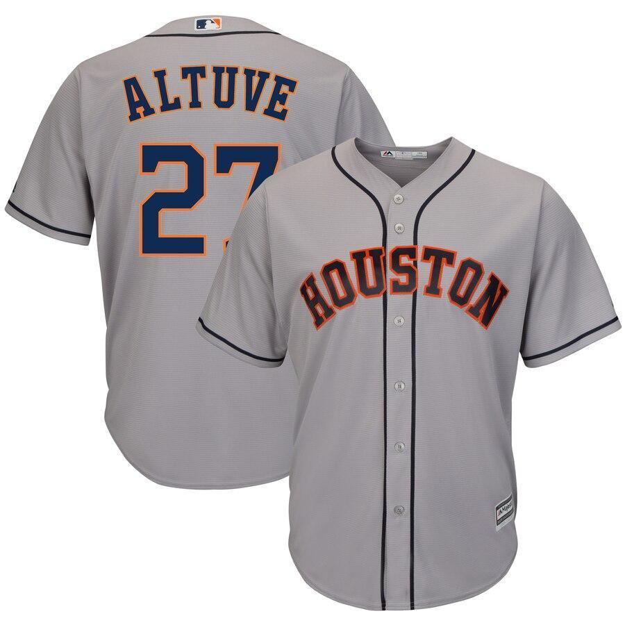 Jose Altuve Houston Astros Majestic Road Official Cool Base Player Jersey - Gray