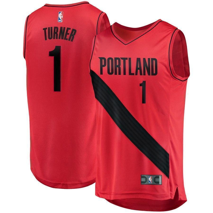 1-Evan Turner Portland Trail Blazers  Jersey - Statement Edition - Red