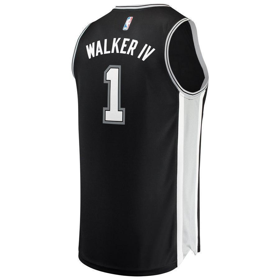 1-Lonnie Walker San Antonio Spurs  Jersey - Icon Edition - Black