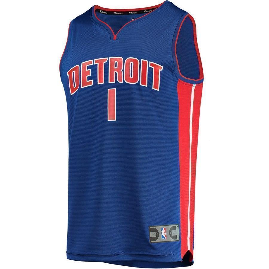 1-Reggie Jackson Detroit Pistons Jersey Royal - Icon Edition