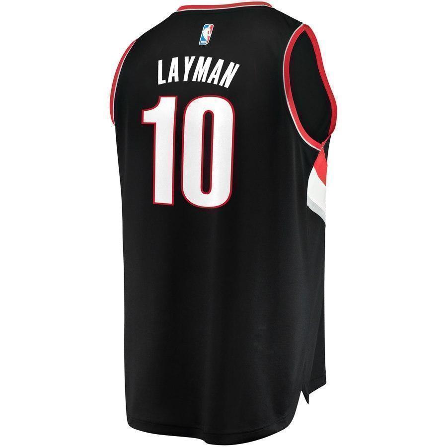 10-Jake Layman Portland Trail Blazers  Jersey Black - Icon Edition
