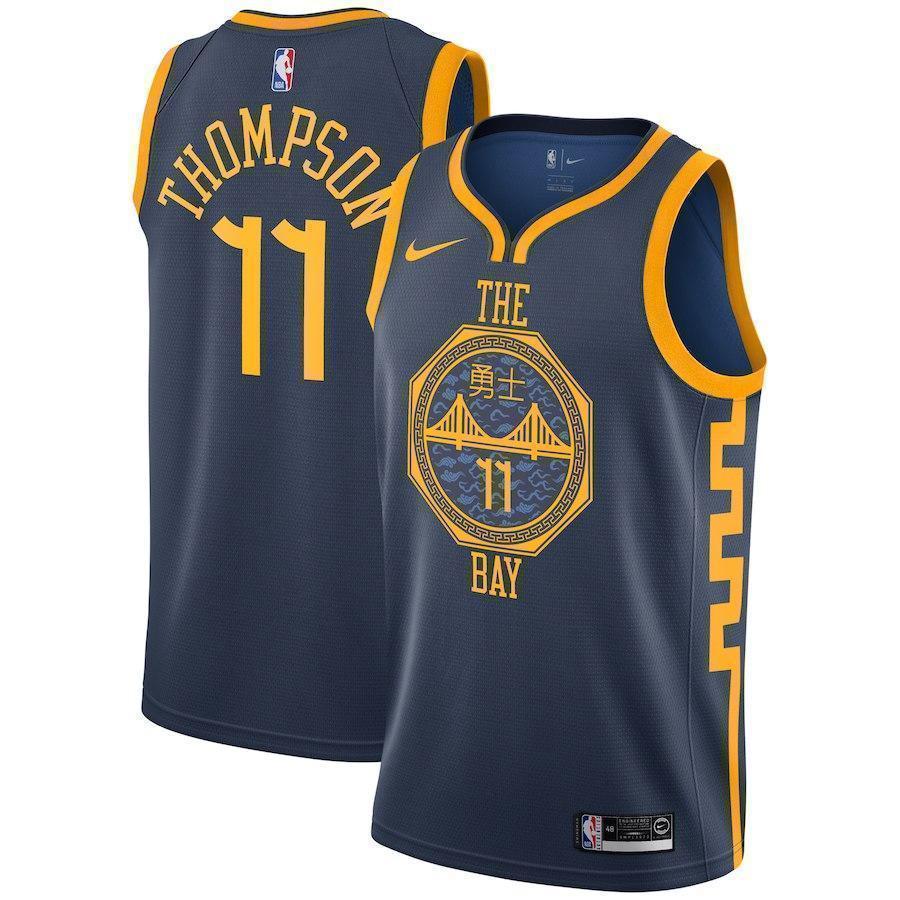 11-Klay Thompson Golden State Warriors Swingman Jersey – City Edition – Navy