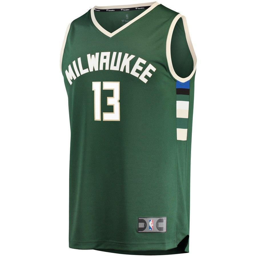 13-Malcolm Brogdon Milwaukee Bucks Fanatics  Jersey Green - Icon Edition