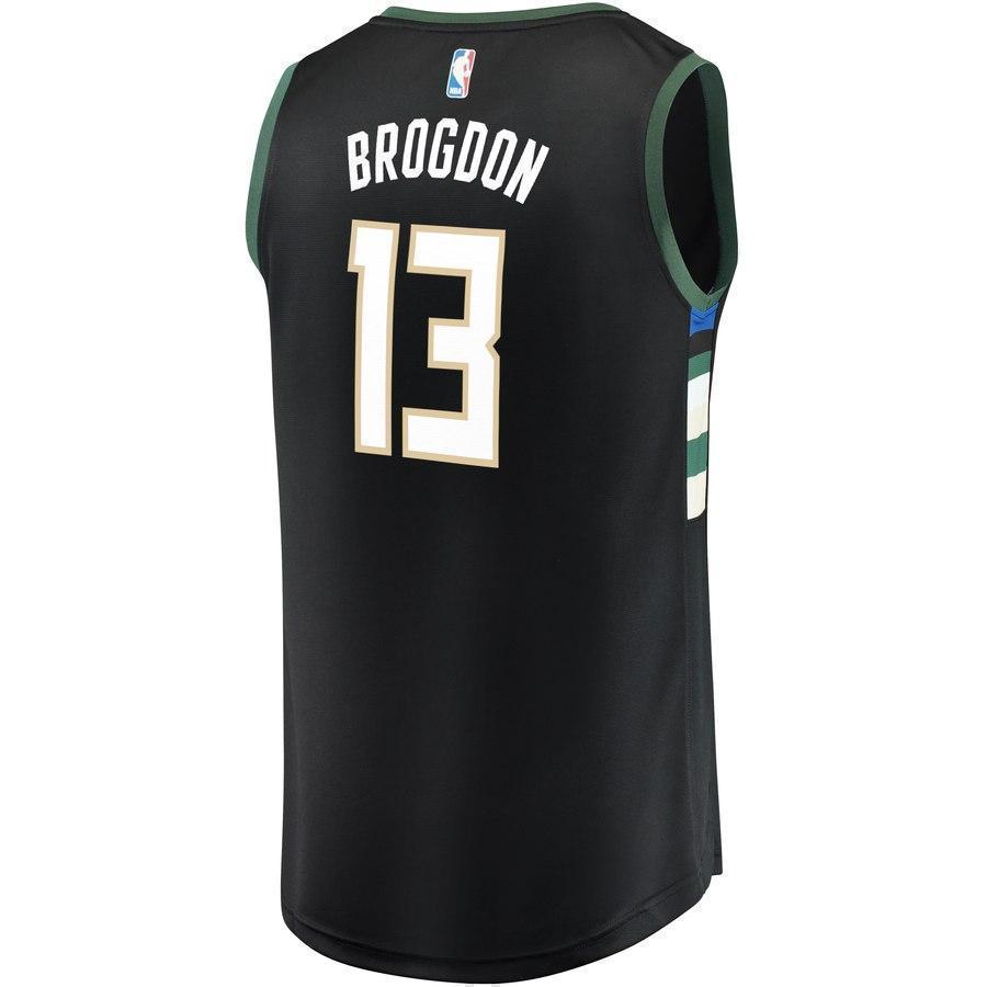 13-Malcolm Brogdon Milwaukee Bucks Jersey Black - Statement Edition