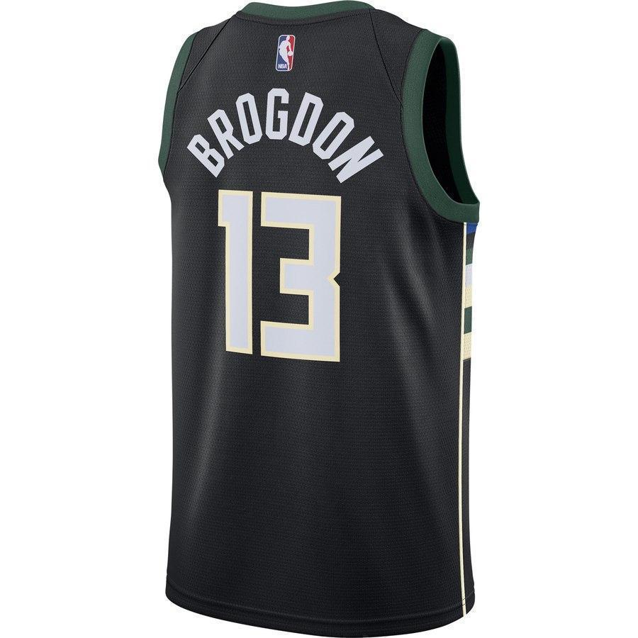 13-Malcolm Brogdon Milwaukee Bucks Swingman Jersey - Statement Edition – Black