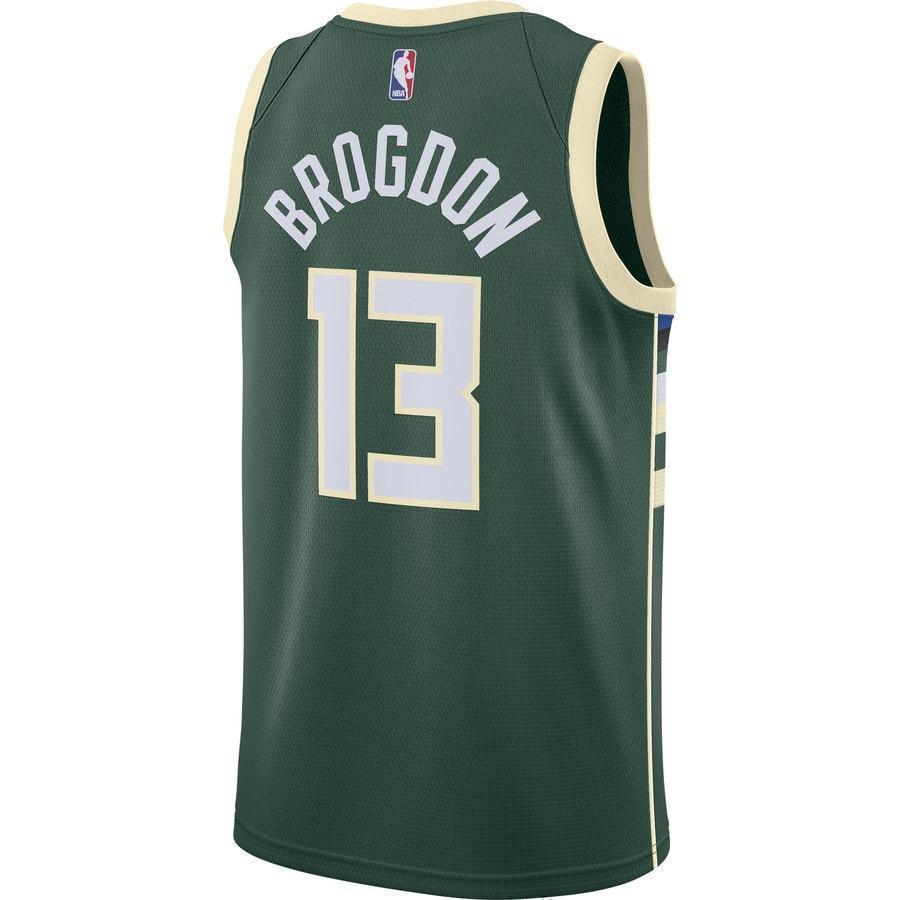 13-Malcolm Brogdon Milwaukee Bucks Swingman Jersey Green - Icon Edition