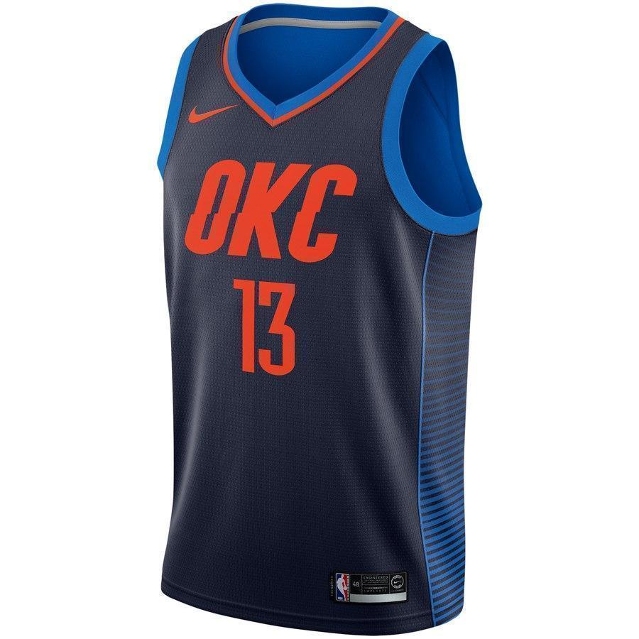 13-Paul George Oklahoma City  Swingman Jersey - Statement Edition – Navy