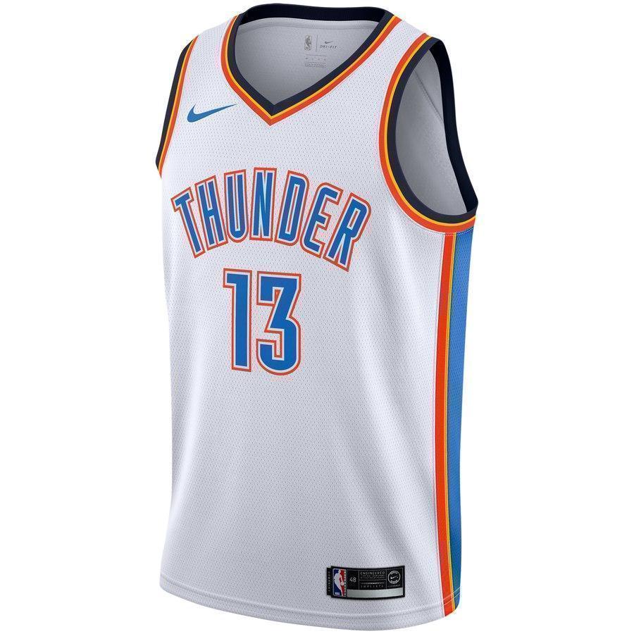 13-Paul George Oklahoma City Thunder  Swingman Jersey - Association Edition – White