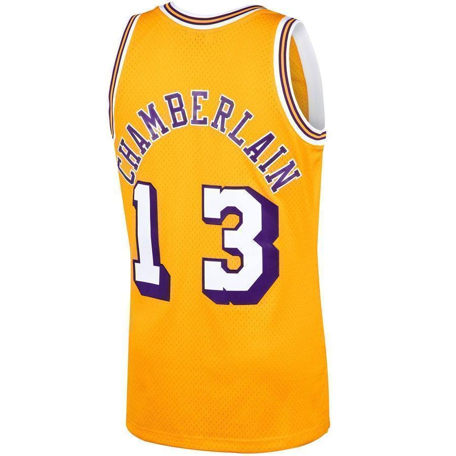 13-Wilt Chamberlain Los Angeles Lakers  Hardwood Classics Swingman Jersey – Gold