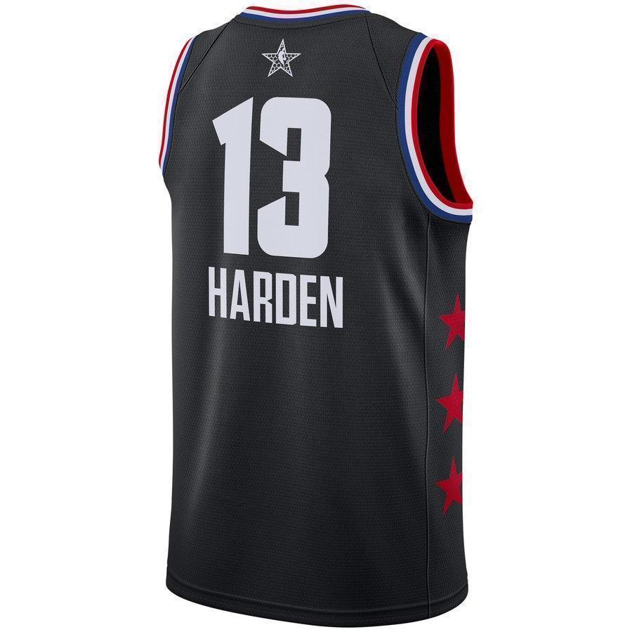 13James Harden Houston Rockets Jordan 2019 NBA All-Star Game Finished Swingman Jersey – Black