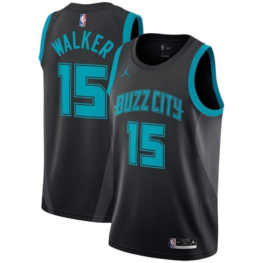 15-Kemba Walker Charlotte Hornets Swingman Jersey – City Edition – Black