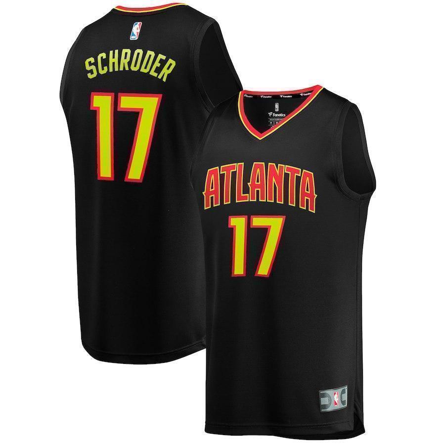 17-Dennis Schroder Atlanta Hawks Jersey Black - Icon Edition