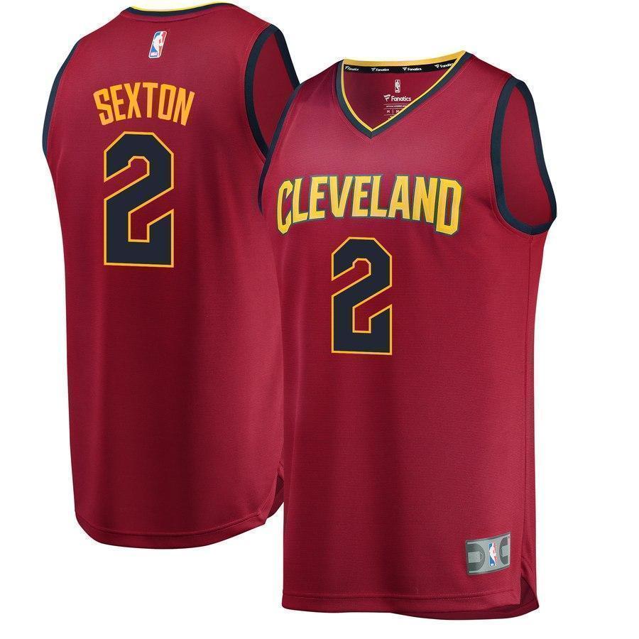 2-Collin Sexton Cleveland Cavaliers Fanatics  NBA Draft First Round Pick Fast Jersey Wine – Icon Edition
