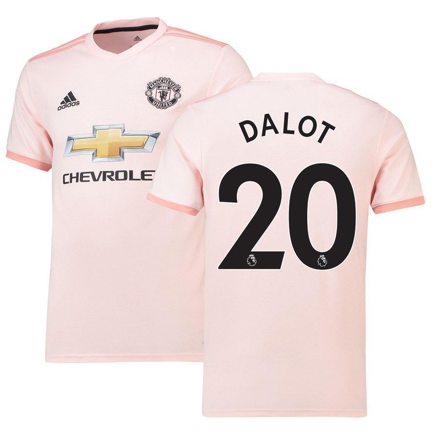 20-Diogo Dalot Manchester United Away Soccer Jersey 2018-19 – Coral