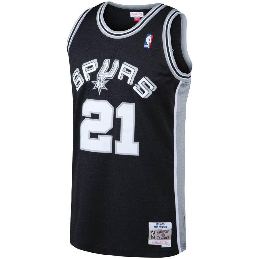 21-Tim Duncan San Antonio Spurs Big & Tall Hardwood Classics Jersey – Black
