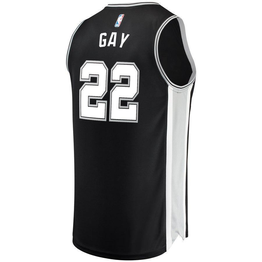22-Rudy Gay San Antonio Spurs  Jersey Black - Icon Edition