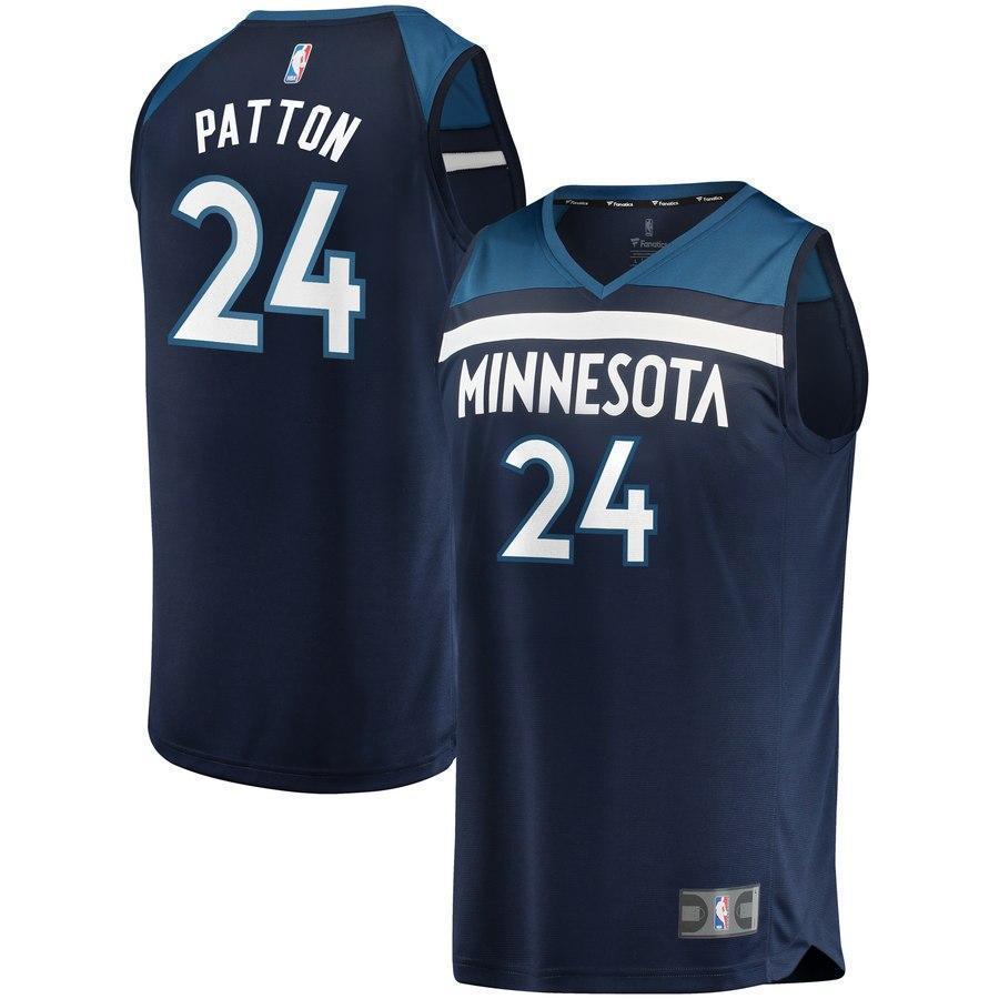 24-Justin Patton Minnesota Timberwolves  Jersey Green - Icon Edition – Navy