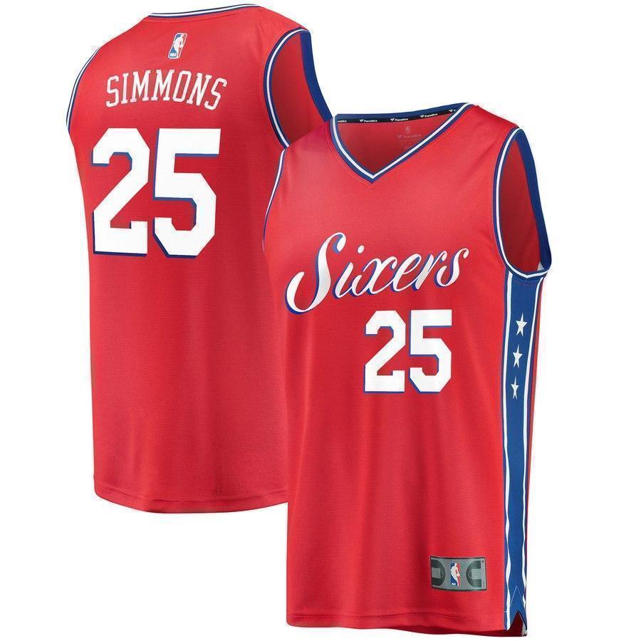 25-Ben Simmons Philadelphia 76ers Jersey Red - Statement Edition