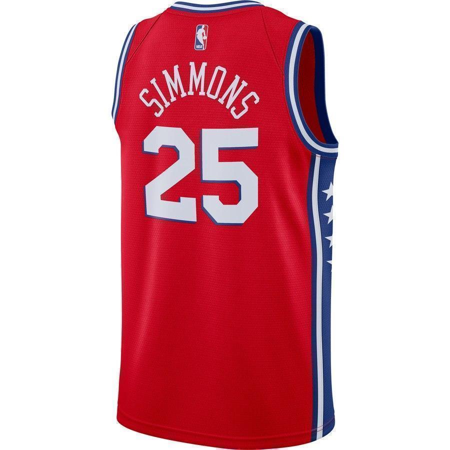 25-Ben Simmons Philadelphia 76ers Swingman Jersey - Statement Edition – Red