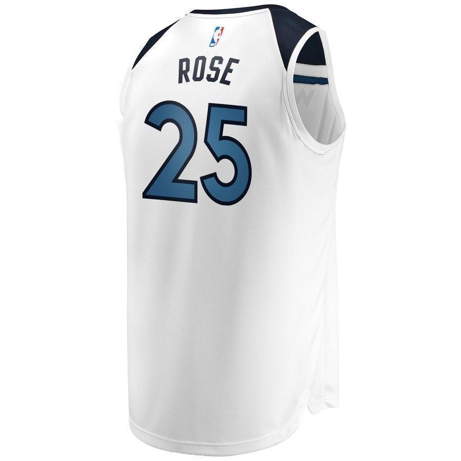 25-Derrick Rose Minnesota Timberwolves  Jersey- Association Edition – White