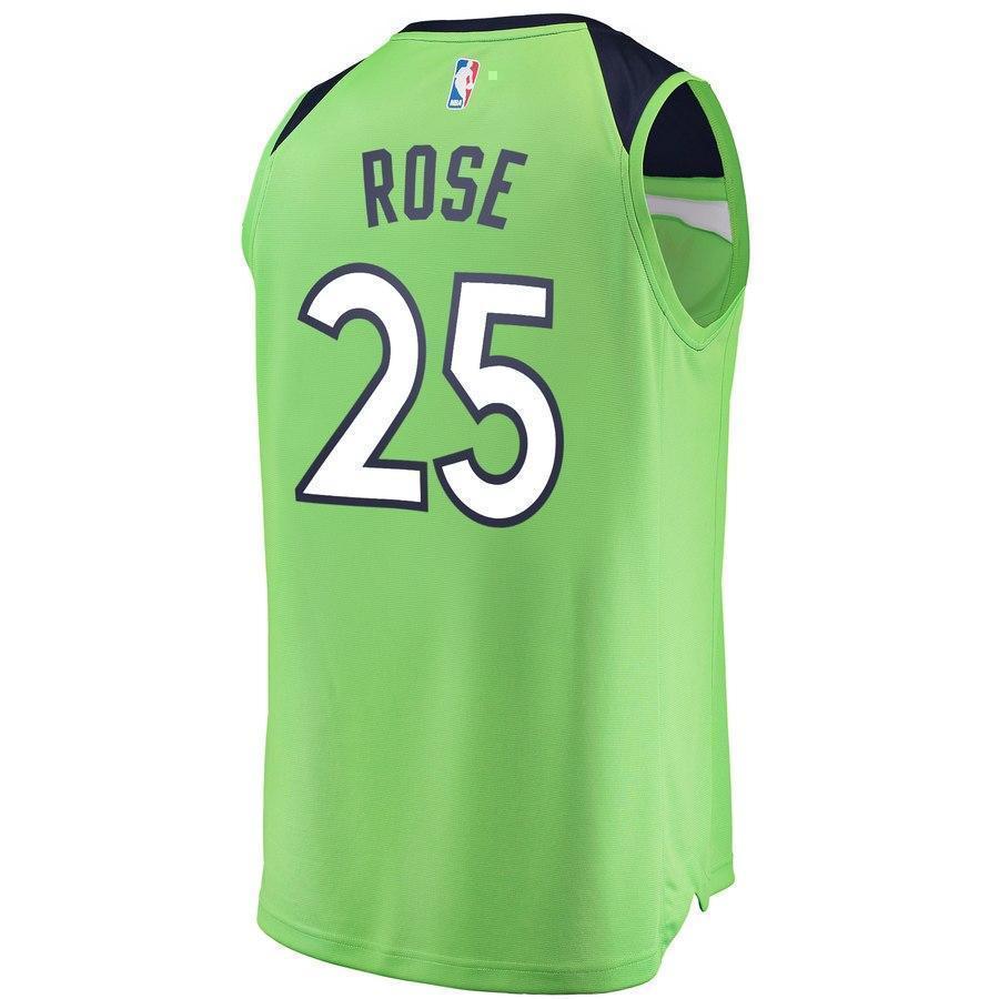 25-Derrick Rose Minnesota Timberwolves  Jersey - Statement Edition - Neon Green