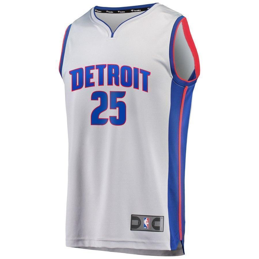 25-Reggie Bullock Detroit Pistons Jersey Gray - Statement Edition