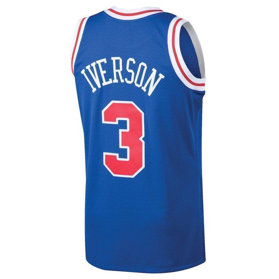 3-Allen Iverson Philadelphia 76ers  1996-97 Hardwood Classics Swingman Jersey - Royal