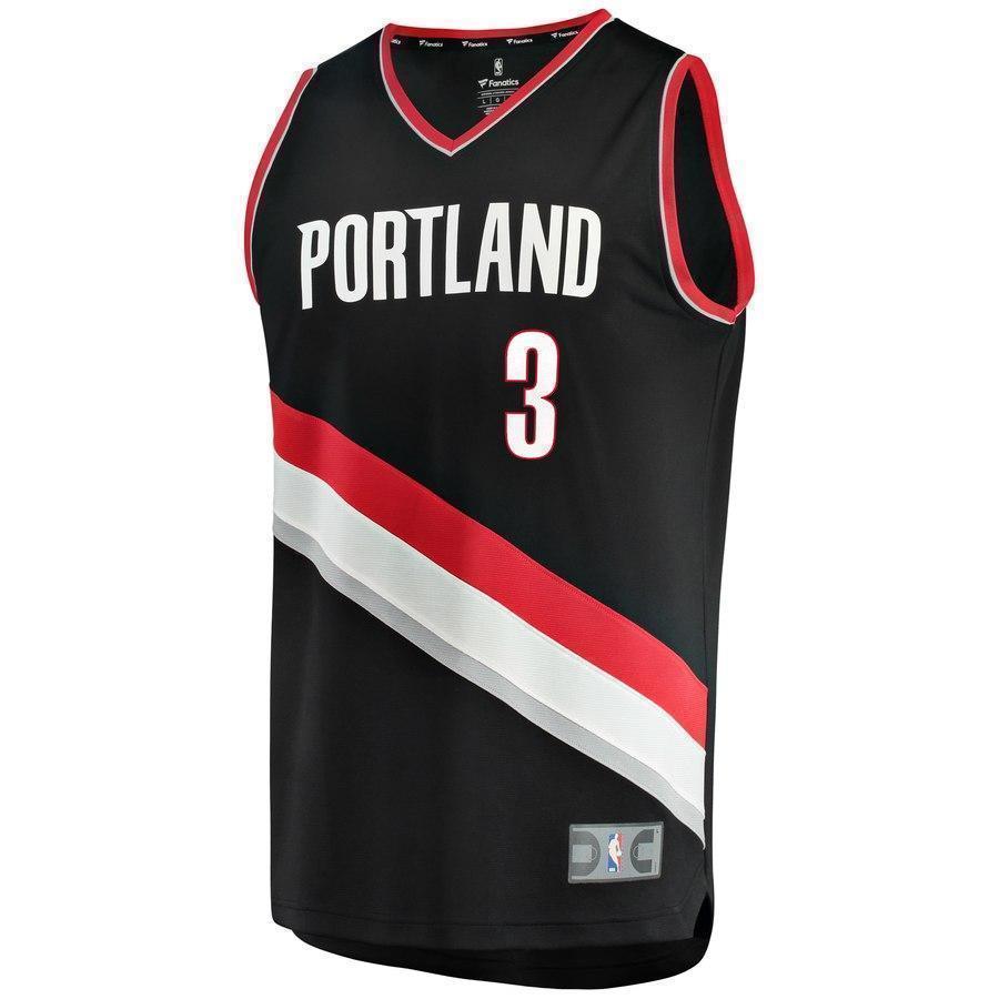 3-C.J. McCollum Portland Trail Blazers  Jersey Black - Icon Edition