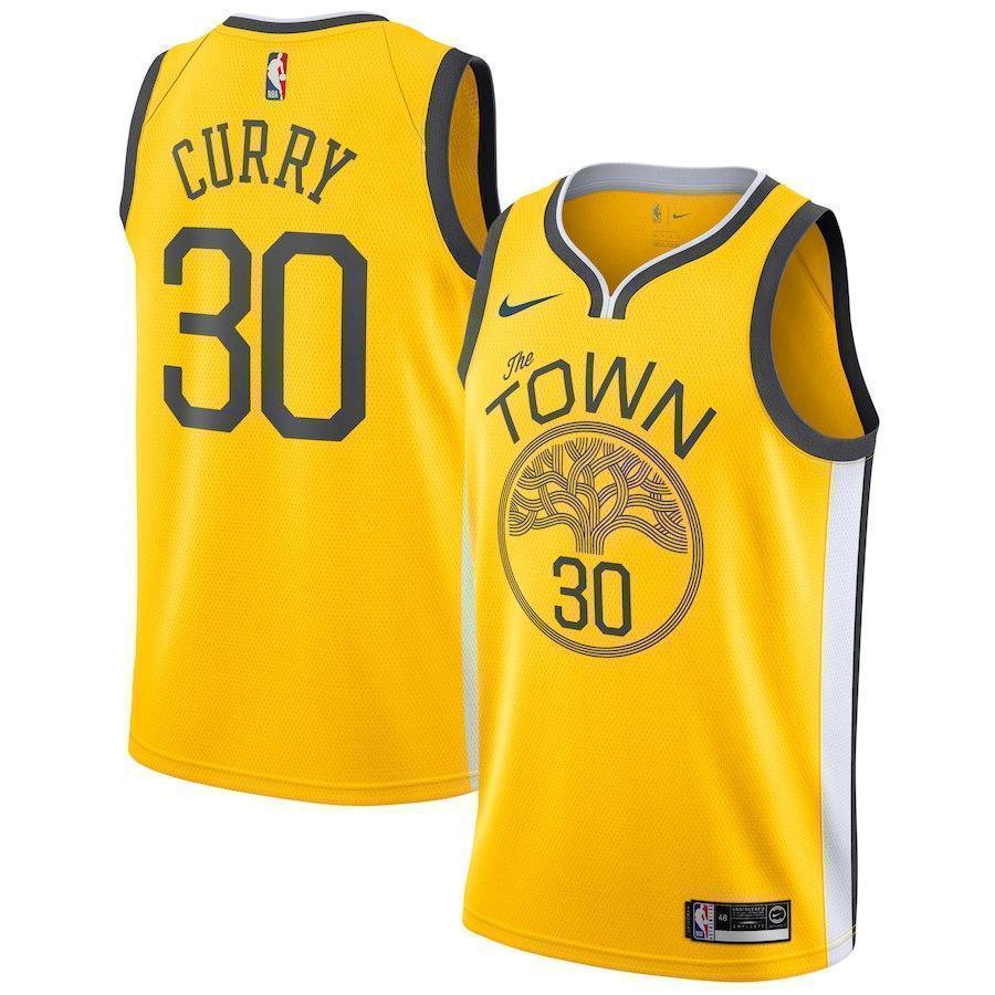 30-Stephen Curry Golden State Warriors  Swingman Jersey Yellow – Earned Edition