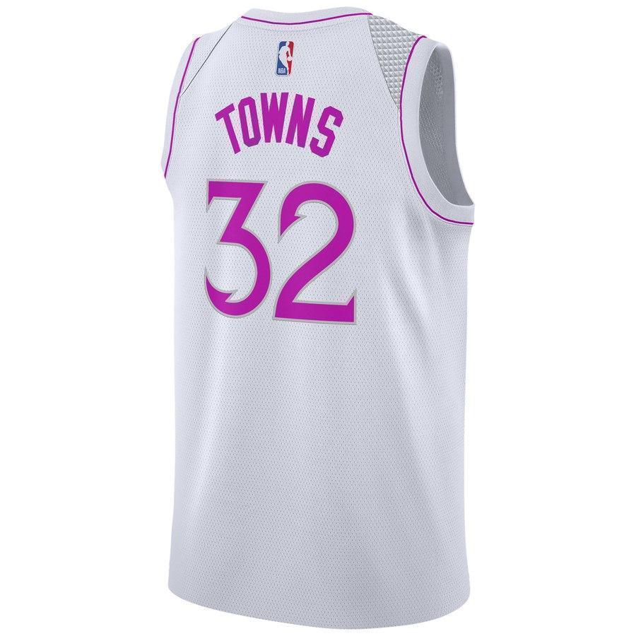 32-Karl-Anthony Towns Minnesota Timberwolves 2018-19 Swingman Jersey White – Earned Edition
