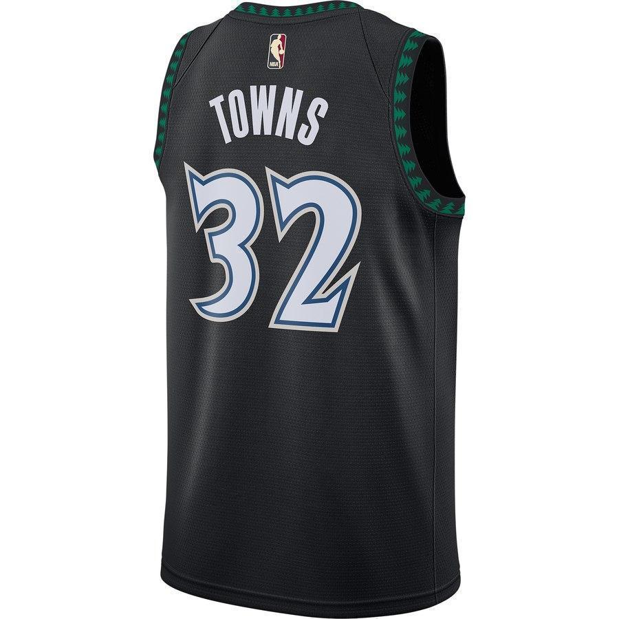32-Karl-Anthony Towns Minnesota Timberwolves Hardwood Classics Swingman Jersey – Black