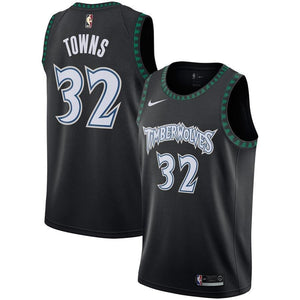 32-Karl-Anthony Towns Minnesota Timberwolves Hardwood Classics Swingman Jersey – Black