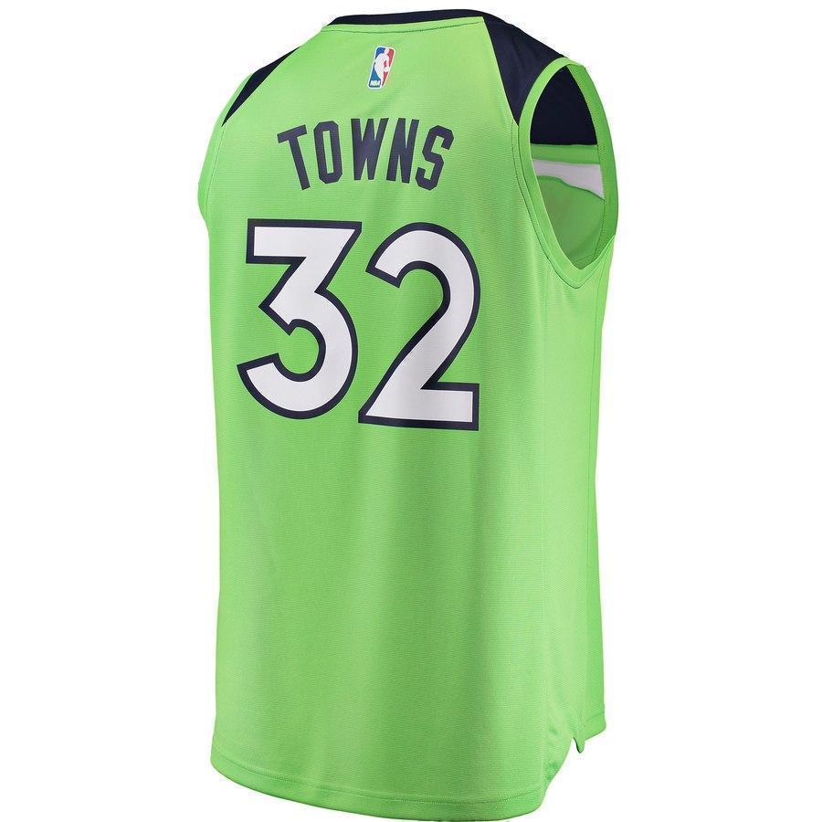 32-Karl-Anthony Towns Minnesota Timberwolves  Jersey Neon Green - Statement Edition