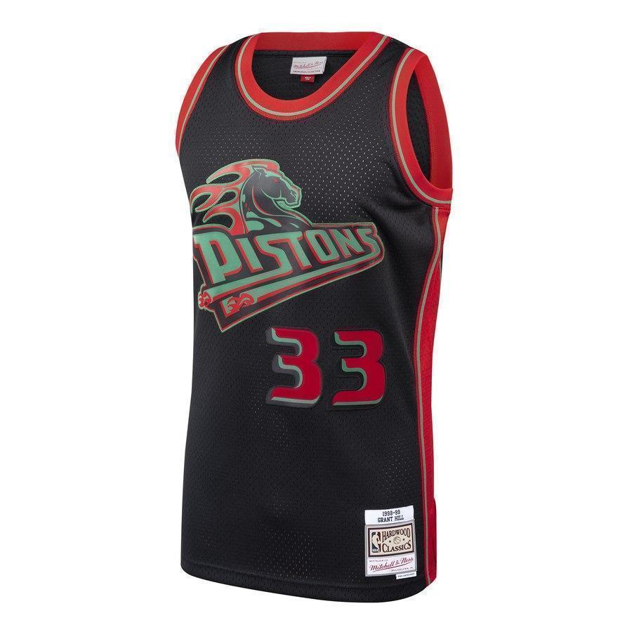 33-Grant Hill Detroit Pistons Hardwood Classics Christmas Swingan Collection Jersey – Black