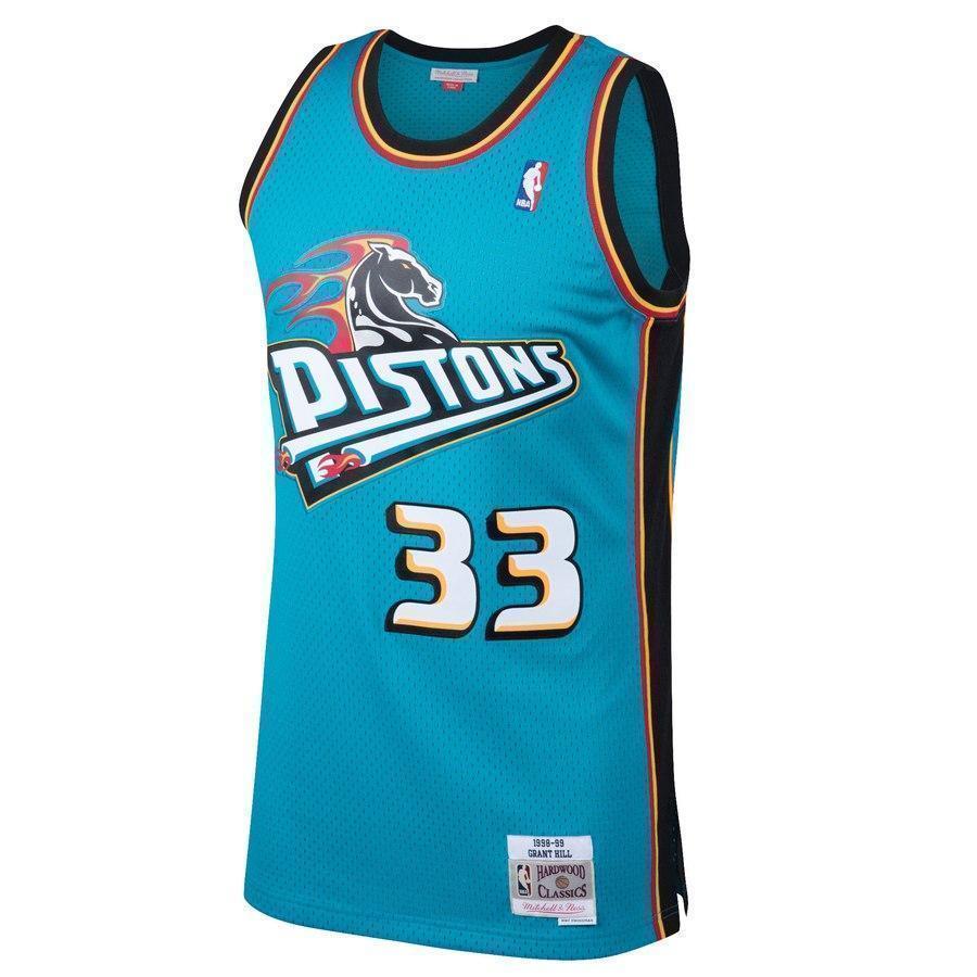 33-Grant Hill Detroit Pistons  Hardwood Classics Swingman Jersey - Teal