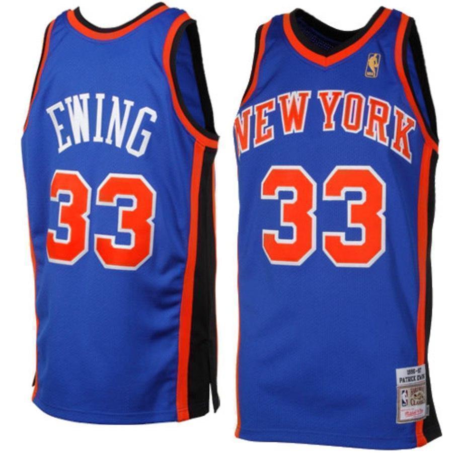 Patrick Ewing New York Knicks 1996-1997 Hardwood Classics Throwback  - Royal Blue