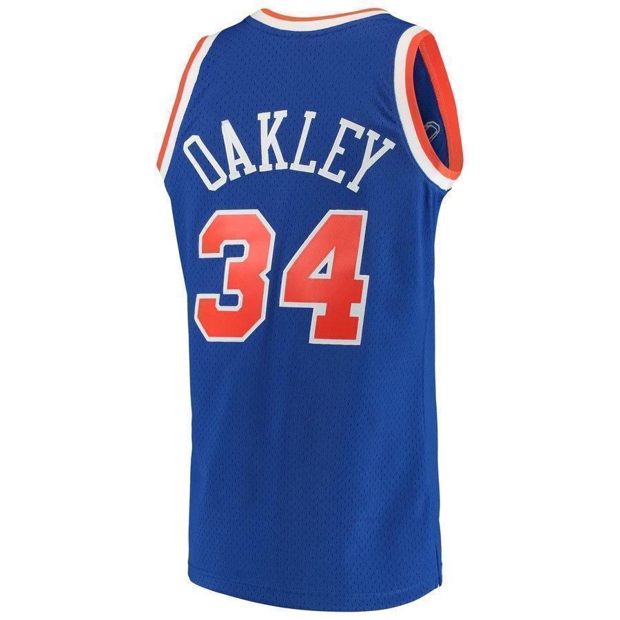 34-Charles Oakley New York Knicks  1991-92 Hardwood Classics Swingman Jersey – Blue