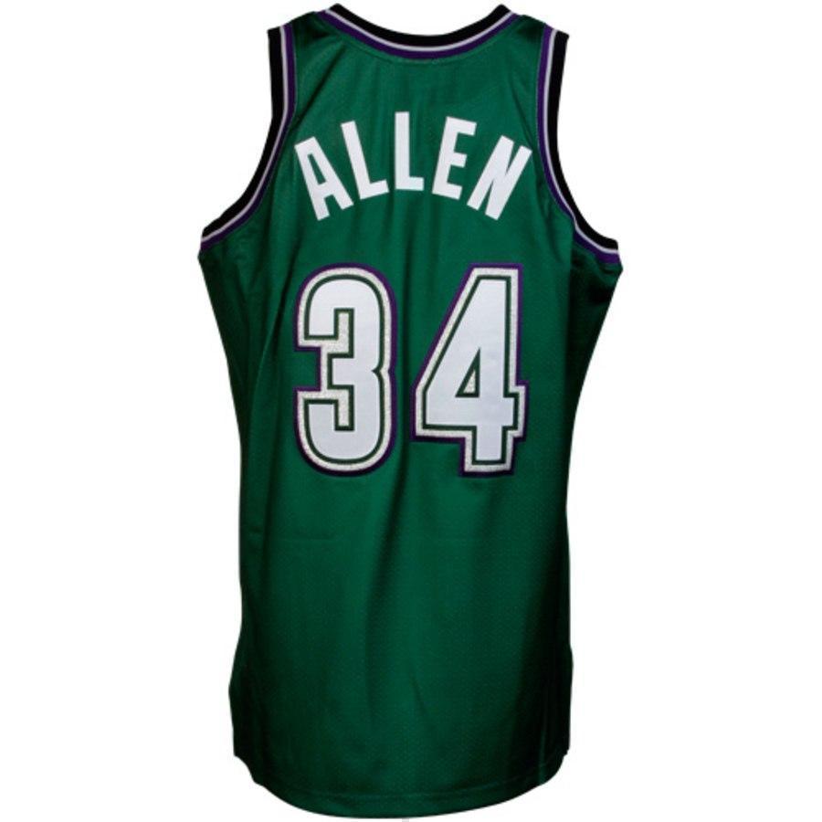 34-Mitchell & Ness Ray Allen Milwaukee Bucks 1996-1997 Hardwood Classics Throwback  - Green
