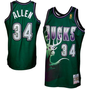 34-Mitchell & Ness Ray Allen Milwaukee Bucks 1996-1997 Hardwood Classics Throwback  - Green