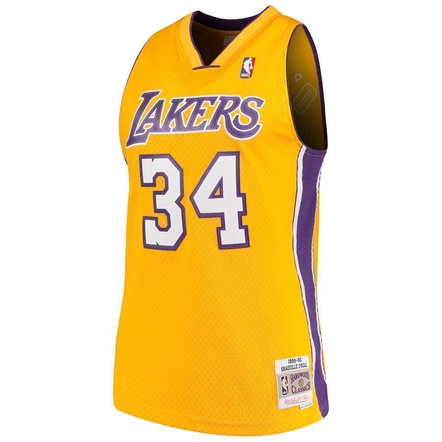 34- Shaquille O'Neal Los Angeles Lakers 1996-97 Throwback  Home Jersey - Gold