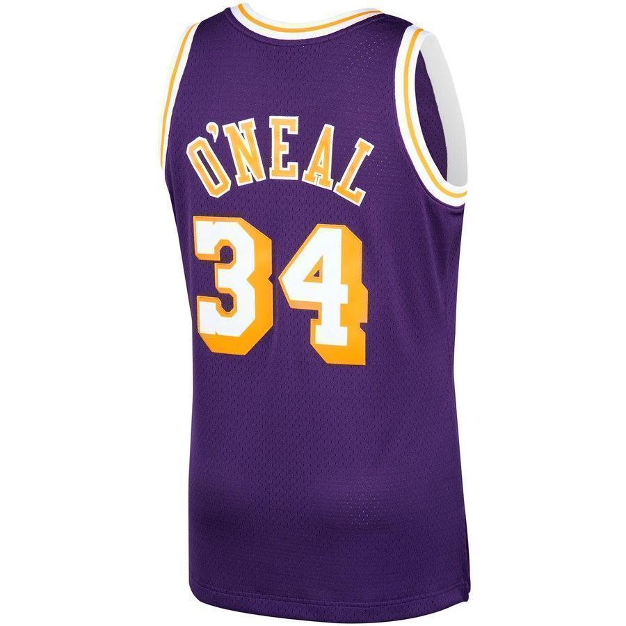 34-Shaquille O'Neal Los Angeles Lakers  Hardwood Classics Swingman Jersey – Purple