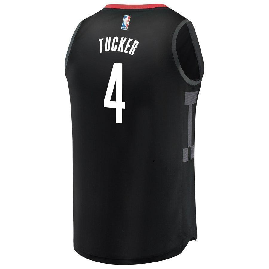 4-PJ Tucker Houston Rockets Jersey Black - Statement Edition