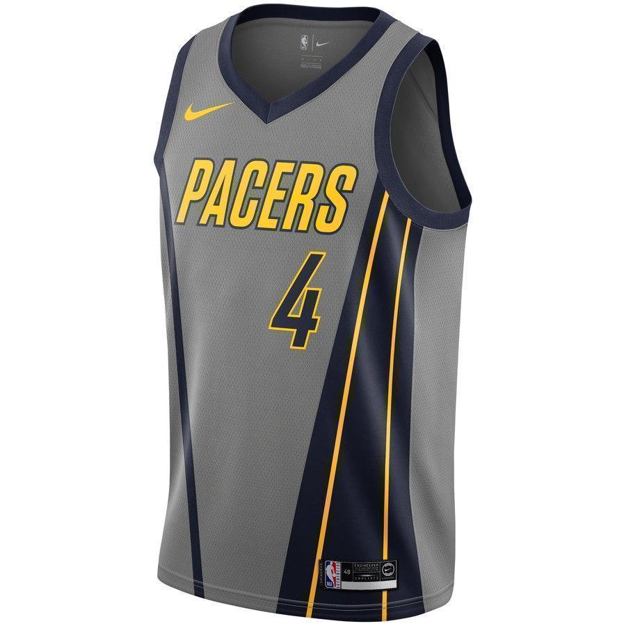 4-Victor Oladipo Indiana Pacers  Swingman Jersey – City Edition – Gray