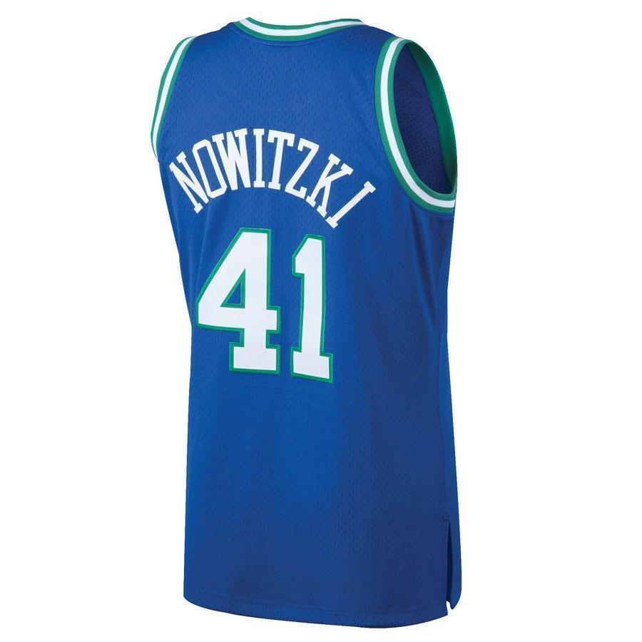 41-Dirk Nowitzki Dallas Mavericks Hardwood Classics Swingman Jersey - Blue