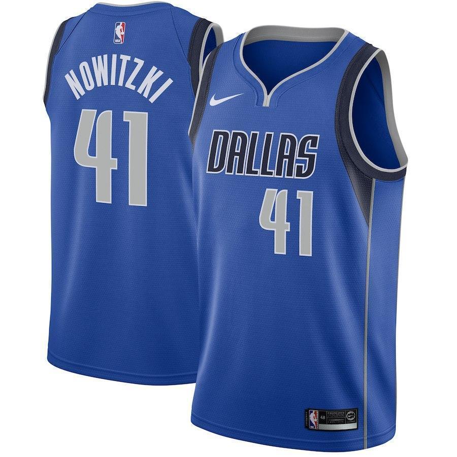 41-Dirk Nowitzki Dallas Mavericks Swingman Jersey Royal - Icon Edition