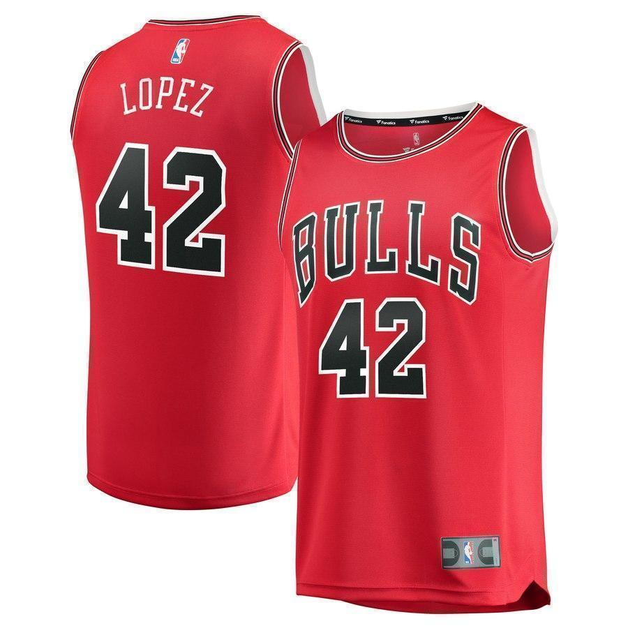 42-Robin Lopez Chicago Bulls Jersey Red - Icon Edition