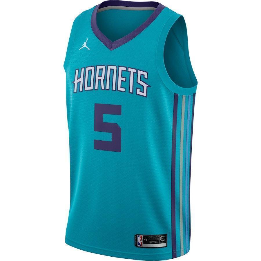 5-Nicolas Batum Charlotte Hornets Swingman Jersey Teal - Icon Edition