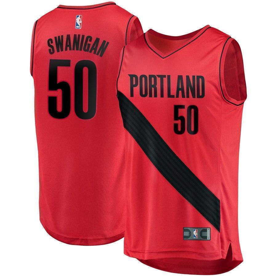 50-Caleb Swanigan Portland Trail Blazers  Jersey - Statement Edition - Red