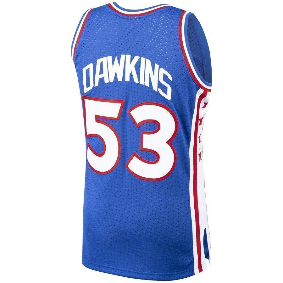 53-Darryl Dawkins Philadelphia 76ers  1976-77 Hardwood Classics Swingman Jersey – Royal