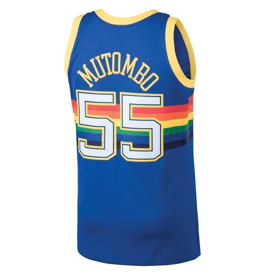 55-Dikembe Mutombo Denver Nuggets  Hardwood Classics Swingman Jersey - Blue